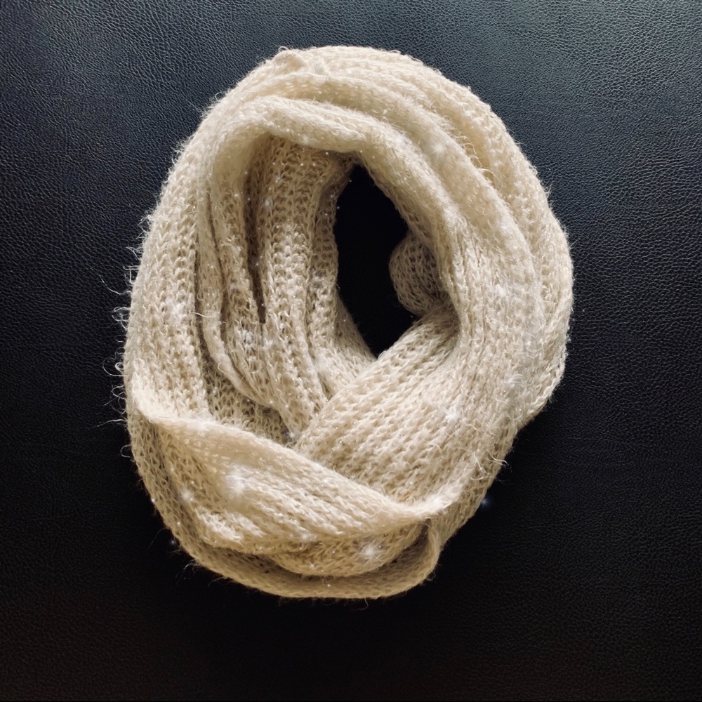 sparkly cream infinity scarf